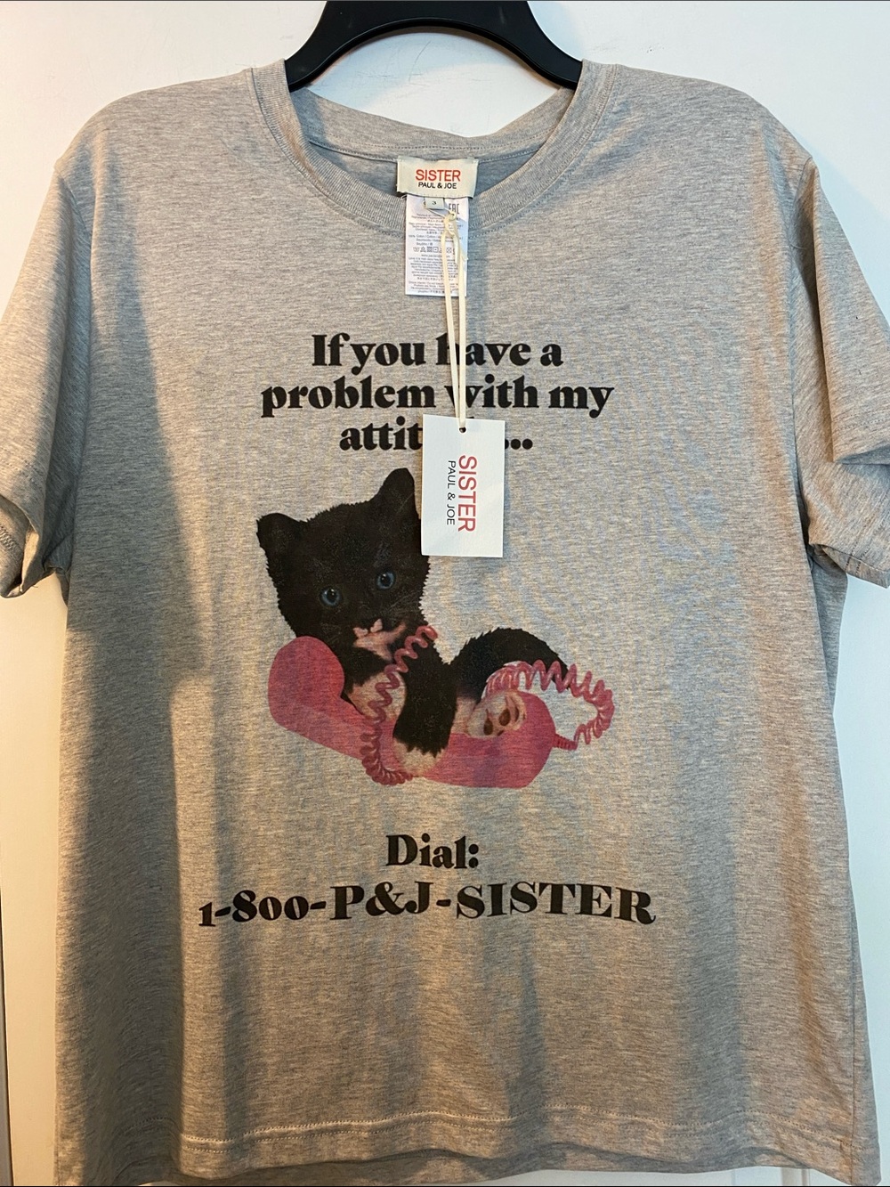 Sister Paul & Joe Cotton Cat Print Tee NWT